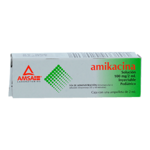 AMIKACINA 100 MG/2 ML. SOL. INY. C/1 AMP. AMSA