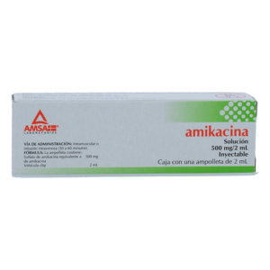 AMIKACINA 500 MG/2 ML. SOL. INY. C/1 AMP.  AMSA