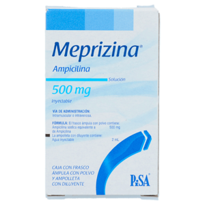 MEPRIZINA (ampicilina) 500 MG/2 ML. Sol. Iny. c/1 FCO. AMP. Pisa