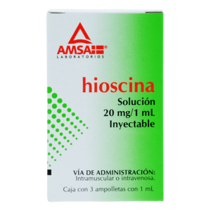 HIOSCINA 20 MG/1 ML. SOL. INY. C/3 AMP. AMSA