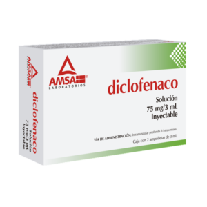 DICLOFENACO 75 MG/3 SOL. INY. C/2 AMP. ML. AMSA