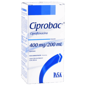 CIPROBAC (ciprofloxacino) 400 MG/200 ML.SOL. INY. C/1 FCO. 200 ML. PISA