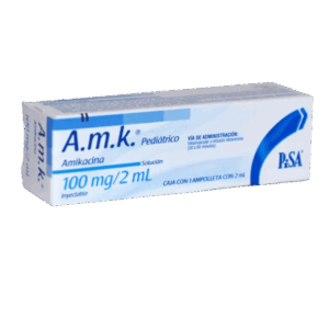 AMK 100 MG/2 ML. PEDIATRÍCO SOL. INY. C/1 AMP. PISA