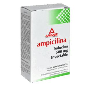 AMPICILINA 500 MG/2 ML. SOL. INY. C/1 FCO. AMP. AMSA