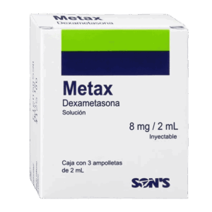 METAX (dexametasona) 8 MG/2 ML. SOL. INY. C/3 AMP. SONS