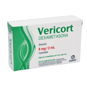 VERICORT (dexametasona) 8 MG/2 ML. SOL. INY. C/3 AMP. MAVER