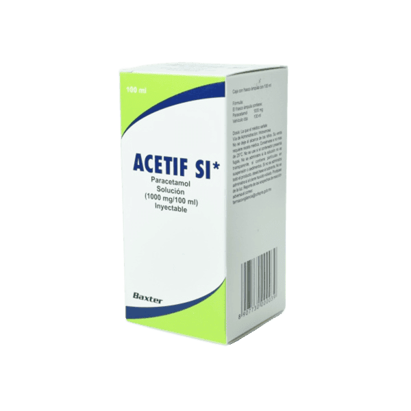 ACETIF (Paracetamol) 1000 MG/100 ML. SOL. INY. C/1 FCO. AMP. BAXTER