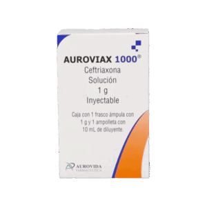 AUROVIAX (Ceftriaxona) 1 G/10 ML. SOL. INY. IV. C/1 FCO. AMP.  AUROVIDA