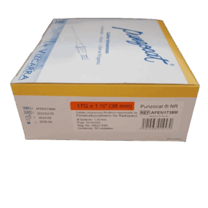 PUNZOCAT CATETER I.V 17 GX1 1/2¨ (38MM) NO RADIOPACO ROJO CAJA 50 PZAS