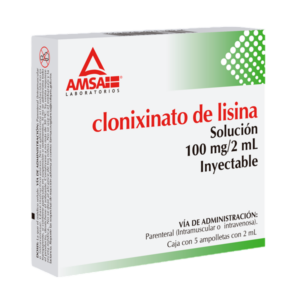 CLONIXINATO DE LISINA 100 MG/2 ML. SOL. INY. C/5 AMP. AMSA