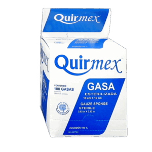 QUIRMEX GASA ESTERILIZADA 10X10CM. EXHIBIDOR. C/100 SOBS.