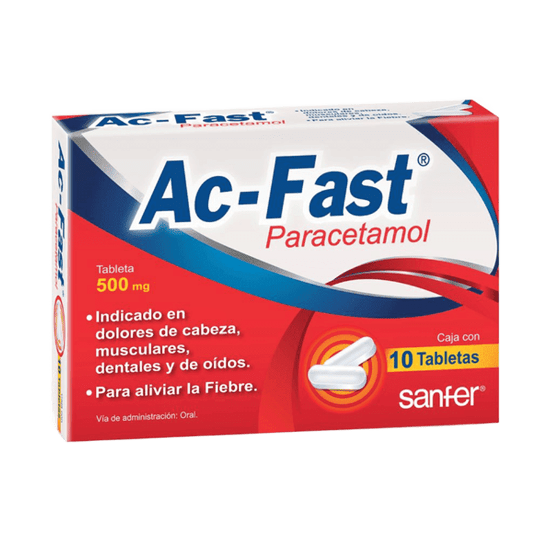 AC-FAST (paracetamol) 500 MG. C/10 TAB. HORMONA