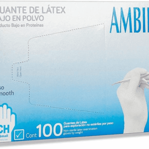 AMBIDERM GUANTE PLUS LATEX EXPLORACIÓN NO ESTERIL CHICO. C/100 PZAS.