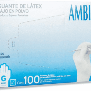 AMBIDERM GUANTE PLUS LATEX EXPLORACIÓN NO ESTERIL GRANDE. C/100 PZAS.