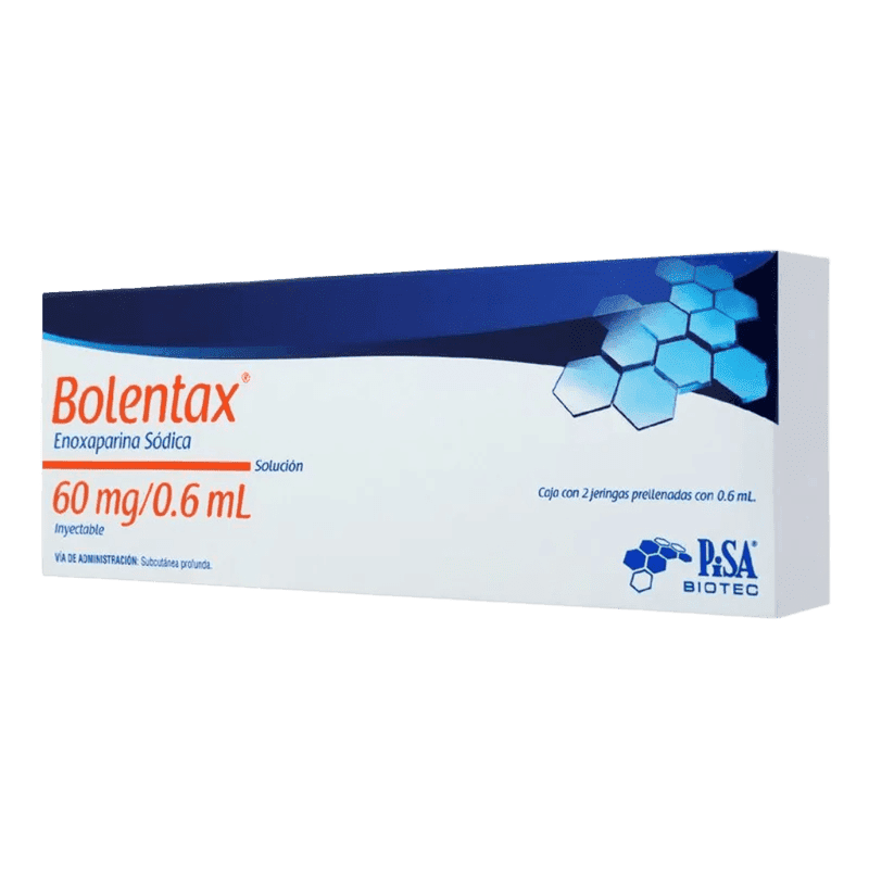 BOLENTAX (enoxaparina sodica) 60 MG/0.6 ML. SOL. INY. C/2 JGAS. PRELLENADAS. PISA