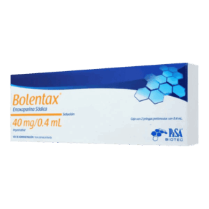 BOLENTAX (enoxaparina sodica) 40 MG/0.4 ML. SOL. INY. C/2 JGAS. PRELLENADAS. PISA