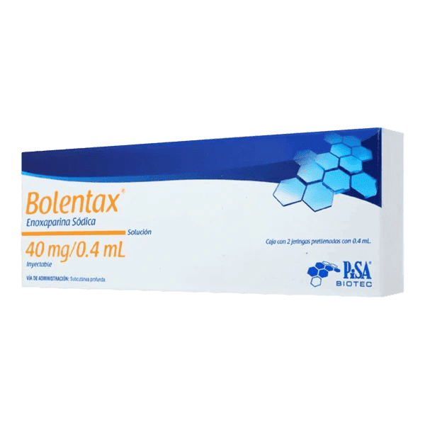 BOLENTAX (enoxaparina sodica) 40 MG/0.4 ML. SOL. INY. C/2 JGAS. PRELLENADAS. PISA