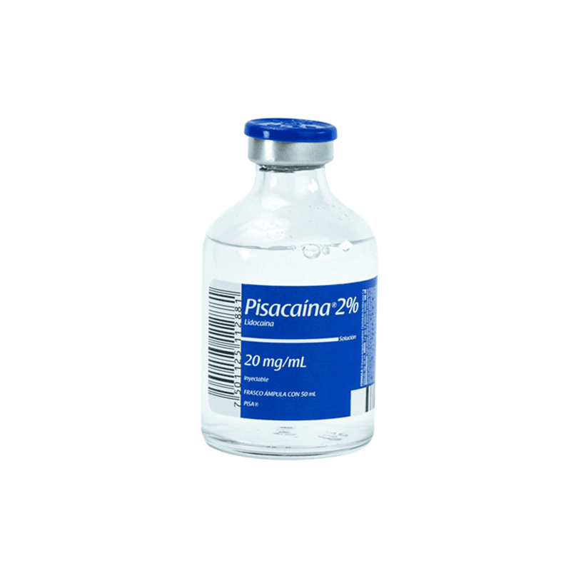 PISACAINA-LIDOCAINA 2% SOL. INY. 20 MG/1 ML. C/1 FCO. 50 ML. PISA