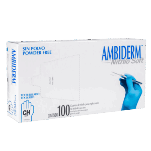 AMBIDERM GUANTE NITRILO SOFT AZUL NO ESTERIL CHICO C/100 PZAS.