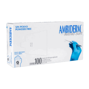 AMBIDERM GUANTE NITRILO SOFT AZUL NO ESTERIL GRANDE C/100 PZAS.