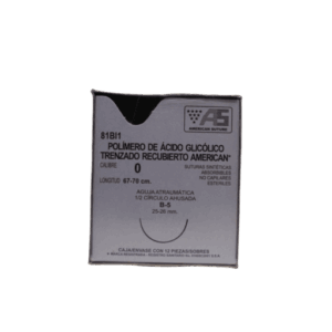 SUTURA ACIDO POLIGLICOLICO (VICRYL) 0 B-5 (67 A 70 CM) C/12 PZAS. AMERICAN SUTURE