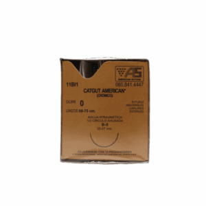 SUTURA CATGUT CROMICO 0 B-5 (68 A 75 CM) C/12 PZAS AMERICAN SUTURE
