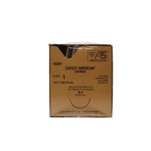 SUTURA CATGUT CROMICO 1 B-5 (68 A 75 CM) C/12 PZAS. AMERICAN SUTURE