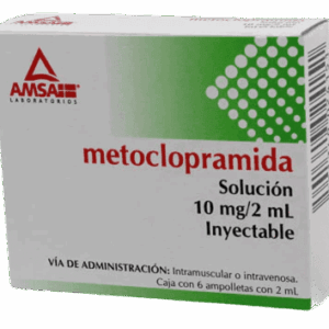 METOCLOPRAMIDA 10 MG/2 ML. SOL. INY. C/6 AMP. AMSA