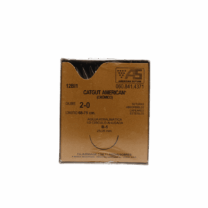SUTURA CATGUT CROMICO 2-0 B5 (68 A 75 CM) C/12 PZAS. AMERICAN SUTURE