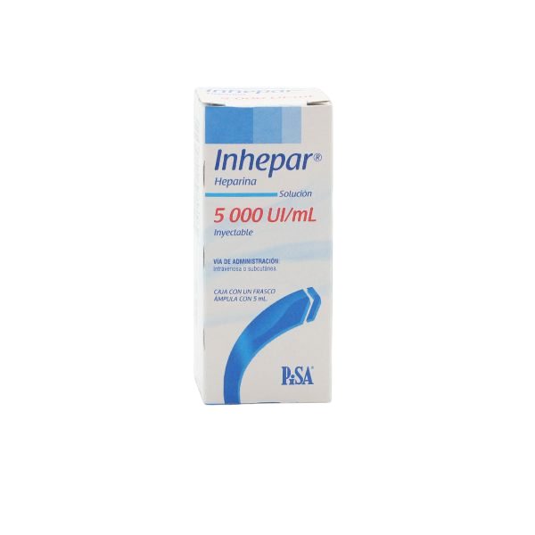 INHEPAR (heparina) 5,000 UI/1 ML. SOL. INY. C/1 FCO. 5 ML. PISA