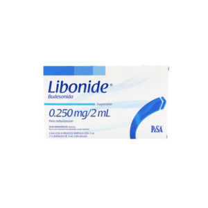 LIBONIDE (budesonida) 0.250 MG/2 ML. Y 5 JERINGAS. SUSP. P/NEBUIZAR. C/5 FCO. PISA