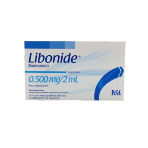 LIBONIDE (budesonida) 0.500 MG/2 ML. Y 5 JERINGAS. SUSP. P/NEBUIZAR. C/5 FCO. PISA