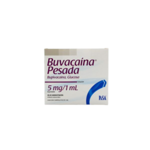 BUVACAÍNA PESADA SOL. INY 5MG/1ML C/5 AMP DE 3 ML. PISA