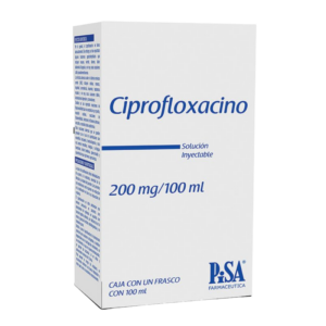 CIPROFLOXACINO 200 MG/100 ML. SOL. INY. C/1 FCO. 100 ML. PISA