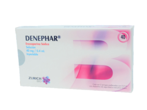 DENEPHAR (enoxaparina sódica) 40 MG/0.4 ML. SOL. INY. C/2 JERINGAS. PRELLENADAS. ZURICH