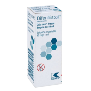 DIFENHISTAT (Difenhidramina) Sol. Iny. c/1 FCO. AMP. 10 ML. 10 MG/1 ML. KENER