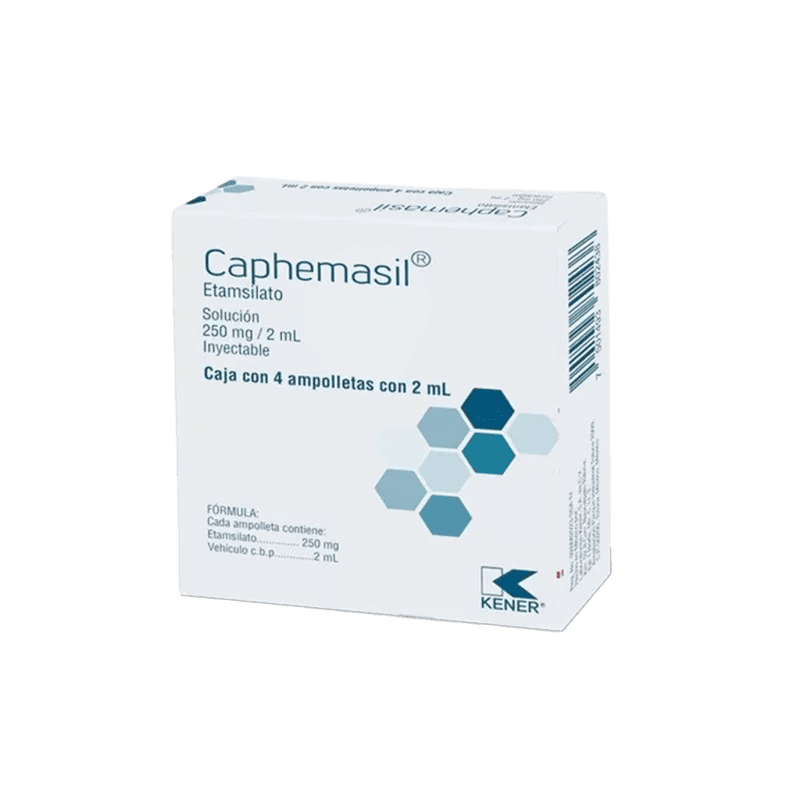 CAPHEMASIL (Etamsilato) Sol. Iny. c/4 AMP. 250 MG/2 ML. KENER