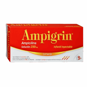 AMPIGRIN INFANTIL (Ampicilina+Metamizol+Guaifenesina+Lidocaina+Clorfenamina) SOL. INY. C/3 FCO. AMP. 250 MG. Y 3 JERINGAS. COLLINS