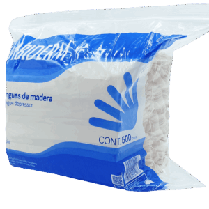 ABATELENGUAS DE MADERA PAQUETE A GRANEL. C/500 PZAS. AMBIDERM