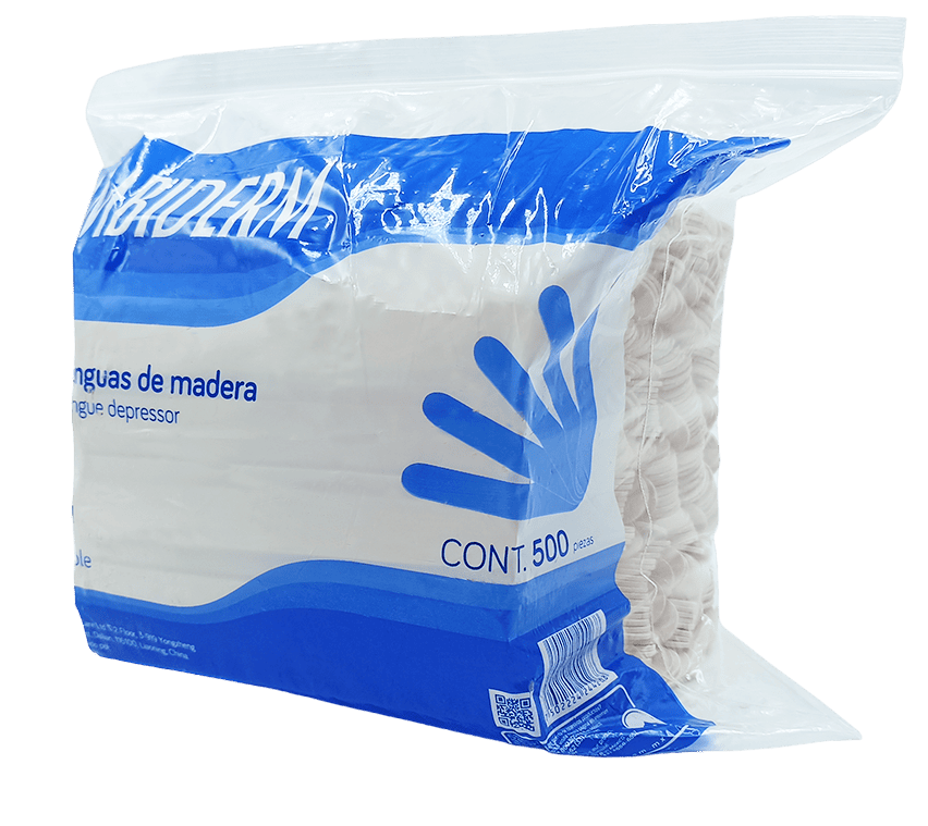 ABATELENGUAS DE MADERA PAQUETE A GRANEL. C/500 PZAS. AMBIDERM
