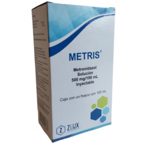 METRIS (Metronidazol) 500 MG/100 ML. SOL. INY. C/1 FCO. ZEUX