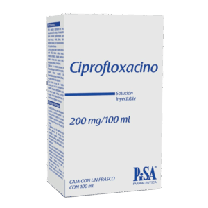 CIPROFLOXACINO 200 MG/100 ML. SOL. INY. C/1 FCO. 100 ML. PISA