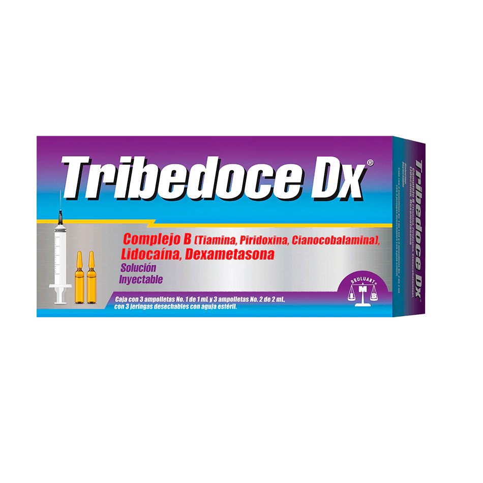 TRIBEDOCE-DX (complejo b-dexametasona) 100-100-5-4-30 MG/3 ML. SOL. INY. C/6 AMP. (1-2) Y 3 JERINGAS. BRULUART