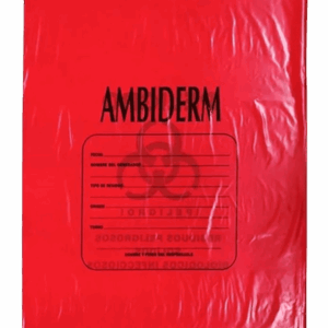 BOLSA PARA RESIDUOS BIOLÓGICOS ROJA RPBI 50X60 CM. C/10 PZAS. AMBIDERM