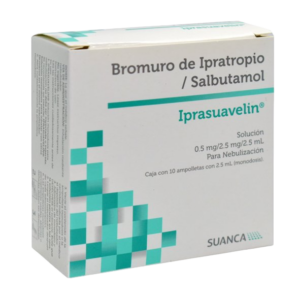 IPRASUAVELIN (Ipratropio/Salbutamol) 0.5-2.5 MG/2.5 ML. SOL. P/NEBULIZACIÓN C/10 AMP. SUANCA