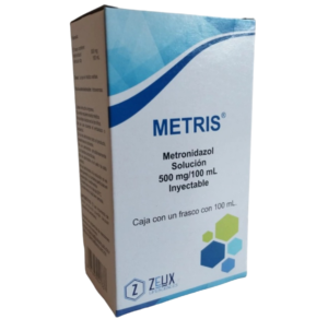 METRIS (Metronidazol) 500 MG/100 ML. SOL. INY. C/1 FCO. ZEUX