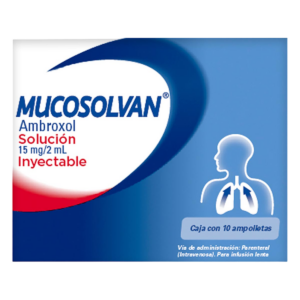 MUCOSOLVAN (ambroxol) 15MG/2ML SOL.  INY. C/10 AMP. SANFER