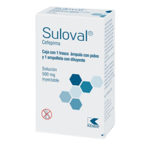 SULOVAL (Cefepima) Sol. Iny. c/1 FCO. AMP. 500MG/5 ML. KENER