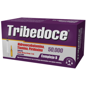 TRIBEDOCE 50,000 (complejo b) 10-100-50 MG/2 ML. SOL. INY. C/5 AMP.  Y JERINGAS. BRULUART