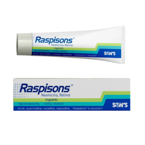 RASPISONS (Neomicina/Retinol) UNGÜENTO 0.350 G-100,000 UI/100 G. TUBO C/28 G. SONS